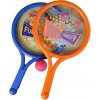 Set rakety plastové s obrázkem 40cm na soft tenis + míček pěnový