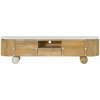 Bighome - FLORENZ TV stolík z mangového dreva, lakovaný prírodný, biely mramor, 200x40x50 Bighome - FLORENZ TV stolík z mangového dreva, lakovaný prírodný, biely mramor, 200x40x50