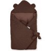 ALBERO MIO Detská zavinovačka do autosedačky COTTON MUSLIN & BOUCLE hnedá