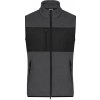 James & Nicholson JN 1310 pánska fleecová vesta sivá melange čierna