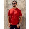 Červené pánske bavlnené tričko bez potlače Bolf 192397A Červené pánske bavlnené tričko bez potlače Bolf 192397A
