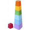 Teddies Kubus pyramida skládanka hranatá barevná 7ks Teddies Kubus pyramida skládanka hranatá barevná 7ks