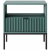 Piaski Nočný stolík Nova 54 cm zelený/čierne úchytky a čierny rám Piaski Nočný stolík Nova 54 cm zelený/čierne úchytky a čierny rám