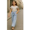 Fashionkids široké nohavice s viazaním v páse svetlomodré Fashionkids široké nohavice s viazaním v páse svetlomodré