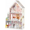 ECOTOYS Dřevěný domeček pro panenky XXL pudrová rezidence ECOTOYS Dřevěný domeček pro panenky XXL pudrová rezidence