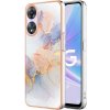 Gumený kryt Electroplating na Oppo A58 5G - White Marble Gumený kryt Electroplating na Oppo A58 5G - White Marble