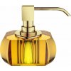Dávkovač mydla Kristall so zlatou pumpou jantár Dávkovač mydla Kristall so zlatou pumpou jantár