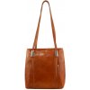 Kabelka batoh Cereta kožená - hnedá hnědá cognac Kabelka batoh Cereta kožená - hnedá hnědá cognac