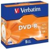 Verbatim DVD-R 4,7GB 16x, 5ks Verbatim DVD-R 4,7GB 16x, 5ks