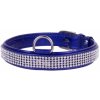 CoLLaR Lesklý kožený obojok s kryštálmi