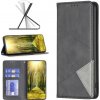 Peňaženkové kožené puzdro Rhombus Texture na Motorola Edge 40 - Čierna Peňaženkové kožené puzdro Rhombus Texture na Motorola Edge 40 - Čierna