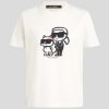 Karl Lagerfeld Tričká s krátkym rukávom IKON SKETCH DUO T SHIRT Béžová