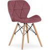 Set troch jedálenských stoličiek LAGO zamat - tmavoružová (hnedé nohy) 3ks Set troch jedálenských stoličiek LAGO zamat - tmavoružová (hnedé nohy) 3ks