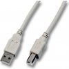 Kábel USB 2.0 A-B M/M 3m, High Speed, sivý, tienený Kábel USB 2.0 A-B M/M 3m, High Speed, sivý, tienený