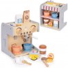 ECOTOYS Dřevěný kávovar pro děti PRESSO modrý/hnědý ECOTOYS Dřevěný kávovar pro děti PRESSO modrý/hnědý