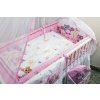 3 dielna sada (obliečky 120x90 cm+mantinel 360 cm) biela / ružová - Sovičky 3 dielna sada (obliečky 120x90 cm+mantinel 360 cm) biela / ružová - Sovičky