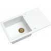 Sink Quality Ferrum, kuchynský granitový drez 770x450x190 mm + zlatý sifón, biela, SKQ-FER.W.1KDO.XG Sink Quality Ferrum, kuchynský granitový drez 770x450x190 mm + zlatý sifón, biela, SKQ-FER.W.1KDO.XG