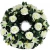 Smútočný veniec s umelými ružami a ľaliami Ø 60cm krémová, zelená Smútočný veniec s umelými ružami a ľaliami Ø 60cm krémová, zelená