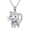 Olivie Strieborný náhrdelník mačka 5592