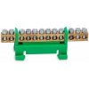 ELCON s.r.o. Mostík rozbočovací zelený 12 svoriek 16mm2, 230V 63A na DIN/TS35 lištu + pásik - PE 12cz ELCON s.r.o. Mostík rozbočovací zelený 12 svoriek 16mm2, 230V 63A na DIN/TS35 lištu + pásik - PE 12cz