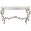 Clayre & Eef Krémový antik drevený konzolový stôl so zdobením Franiné - 170*52*82 cm - Clayre & Eef Clayre & Eef Krémový antik drevený konzolový stôl so zdobením Franiné - 170*52*82 cm - Clayre & Eef