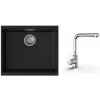 STRONG K-StrongSinks S3 Set drez Hron 530x460mm granit čierna + Batéria Stréva chróm STRONG K-StrongSinks S3 Set drez Hron 530x460mm granit čierna + Batéria Stréva chróm
