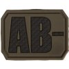 MIL-TEC Nášivka plast 3D na suchý zips krvná skupina AB- ZELENÁ MIL-TEC Nášivka plast 3D na suchý zips krvná skupina AB- ZELENÁ
