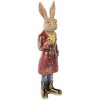 Clayre & Eef Dekorácia zajačik s červeným kabátom - 8*6*25 cm - Clayre & Eef Clayre & Eef Dekorácia zajačik s červeným kabátom - 8*6*25 cm - Clayre & Eef