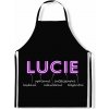 Impar zástěra Ženská jména Neon Lucie
