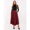 Factory Elegantná dámska midi sukňa s ozdobným gombíkom Farba: Bordová, Veľkosť: UNI Factory Elegantná dámska midi sukňa s ozdobným gombíkom Farba: Bordová, Veľkosť: UNI