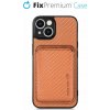 FixPremium Carbon s MagSafe Wallet iPhone 13 a 14 hnedé