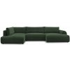 Tmavozelená menčestrová rozkladacia rohová pohovka (pravý roh/do  Tmavozelená menčestrová rozkladacia rohová pohovka (pravý roh/do