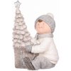 Vianočná dekorácia Chlapček pri stromčeku s LED osvetlením, MgO keramika, 39 cm Vianočná dekorácia Chlapček pri stromčeku s LED osvetlením, MgO keramika, 39 cm