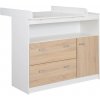 Biela/v prírodnej farbe nízka detská komoda v dekore duba s prebaľovacím pultom 117x98 cm Gabriella – Roba Biela/v prírodnej farbe nízka detská komoda v dekore duba s prebaľovacím pultom 117x98 cm Gabriella – Roba