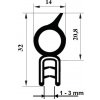 Pryžový profil EPDM GA3321 - 14 x 32 x 20.8 mm (plech 1-3mm) Pryžový profil EPDM GA3321 - 14 x 32 x 20.8 mm (plech 1-3mm)