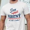 Tričko s potlačou NAJ KRSTNÝ Pánsky Biela XL Tričko s potlačou NAJ KRSTNÝ Pánsky Biela XL