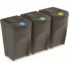 PROSPERPLAST Sada 3 odpadkových košov SORTIBOX 3 x 35 l šedý kameň PROSPERPLAST Sada 3 odpadkových košov SORTIBOX 3 x 35 l šedý kameň