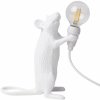 Seletti Stolová lampa MOUSE STANDING 14,5 cm, USB zásuvka, biela Seletti Stolová lampa MOUSE STANDING 14,5 cm, USB zásuvka, biela
