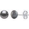 Silvego Strieborné náušnice kôstky s prírodnou perlou 6 mm vo farbe čierna tahiti LPS0614B6 Silvego Strieborné náušnice kôstky s prírodnou perlou 6 mm vo farbe čierna tahiti LPS0614B6