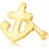 Šperky eshop - Zlatý 585 piercing do nosa - lesklá kotvička S2GG229.06 Šperky eshop - Zlatý 585 piercing do nosa - lesklá kotvička S2GG229.06