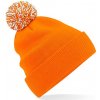 Beechfield Zimná čiapka s brmbolcom B450 Orange one size Beechfield Zimná čiapka s brmbolcom B450 Orange one size