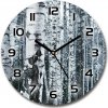 Sklenené hodiny okrúhle Stromy brezy fi 30 cm Sklenené hodiny okrúhle Stromy brezy fi 30 cm