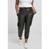 Urban Classics dámske cargo koženkové nohavice Ladies Faux Leather Cargo Pants black