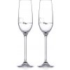 Diamante poháre na Šampanské so Swarovski kryštálmi Petit Heart 2 x 150 ml