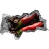 Nálepka 3D diera na stenu Chilli a káva 95x73 cm Nálepka 3D diera na stenu Chilli a káva 95x73 cm