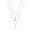 Viceroy Dvojitý strieborný náhrdelník Hviezda a Mesiac Trend 13203C000-30 Viceroy Dvojitý strieborný náhrdelník Hviezda a Mesiac Trend 13203C000-30