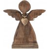 Drevený anjel MANGO s kovovým srdcom, 30,5 cm Drevený anjel MANGO s kovovým srdcom, 30,5 cm