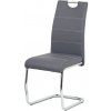 Autronic HC-481 GREY jedálenská stoličky ekokoža šedá, biele prešitie/nohy kov, chróm