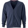 James & Nicholson Cardigan JN 661 s výstřihem do V pánský COT02066100303 navy