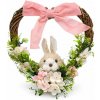 DECOLED Prútený veľkonočný veniec v tvare srdca, 28 × 28 × 8 cm, prútie, kvety a zajac, vonkajší DECOLED Prútený veľkonočný veniec v tvare srdca, 28 × 28 × 8 cm, prútie, kvety a zajac, vonkajší